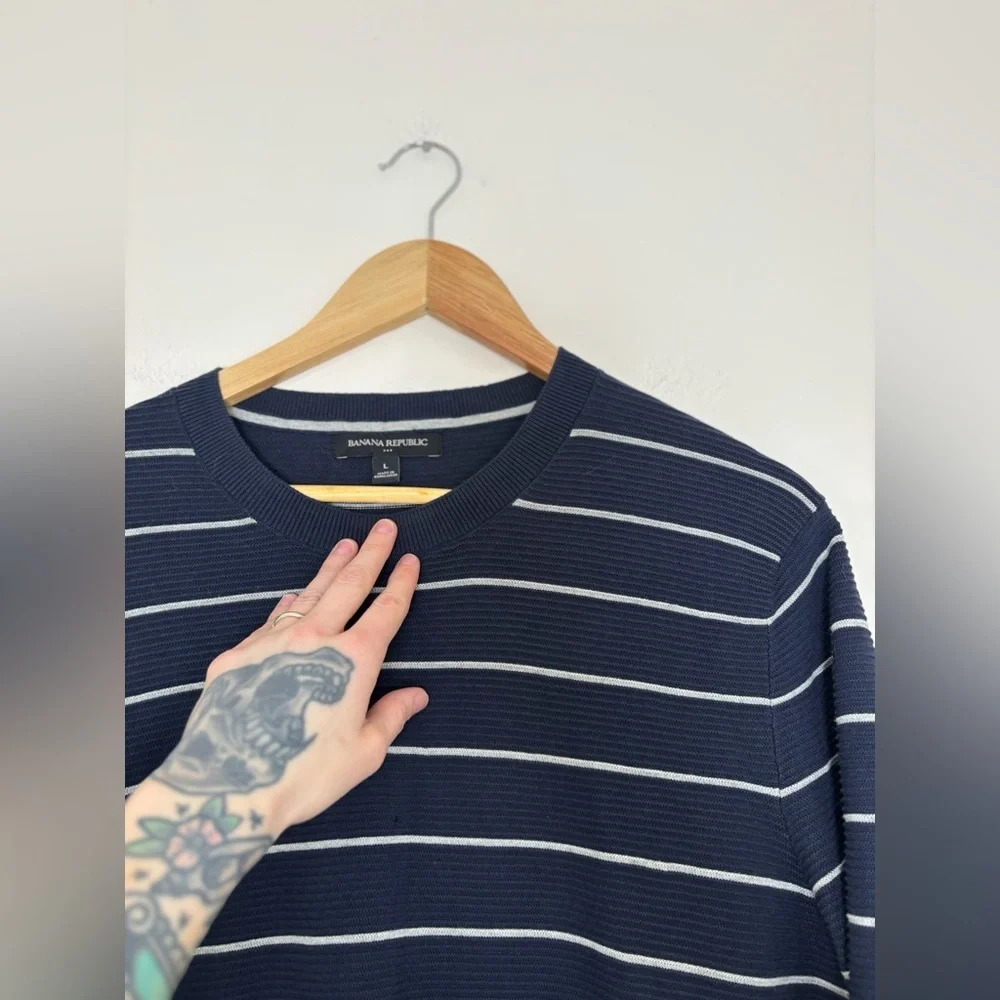 Banana Republic Knit Pullover Crewneck in Navy